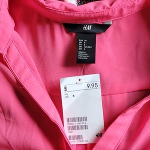 Pink Sheer Button down Blouse